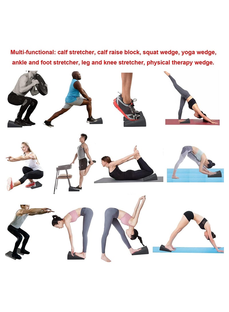 Squat Wedge Block Adjustable Non-Slip Squat Ramp Slant Board Calf Stretcher, Heavy Duty 3pcs Foam Foot Ankle Knee Stretcher Leg Extender, Incline Board Platform for Heel Elevated Squat and Calf Raise - Image 2