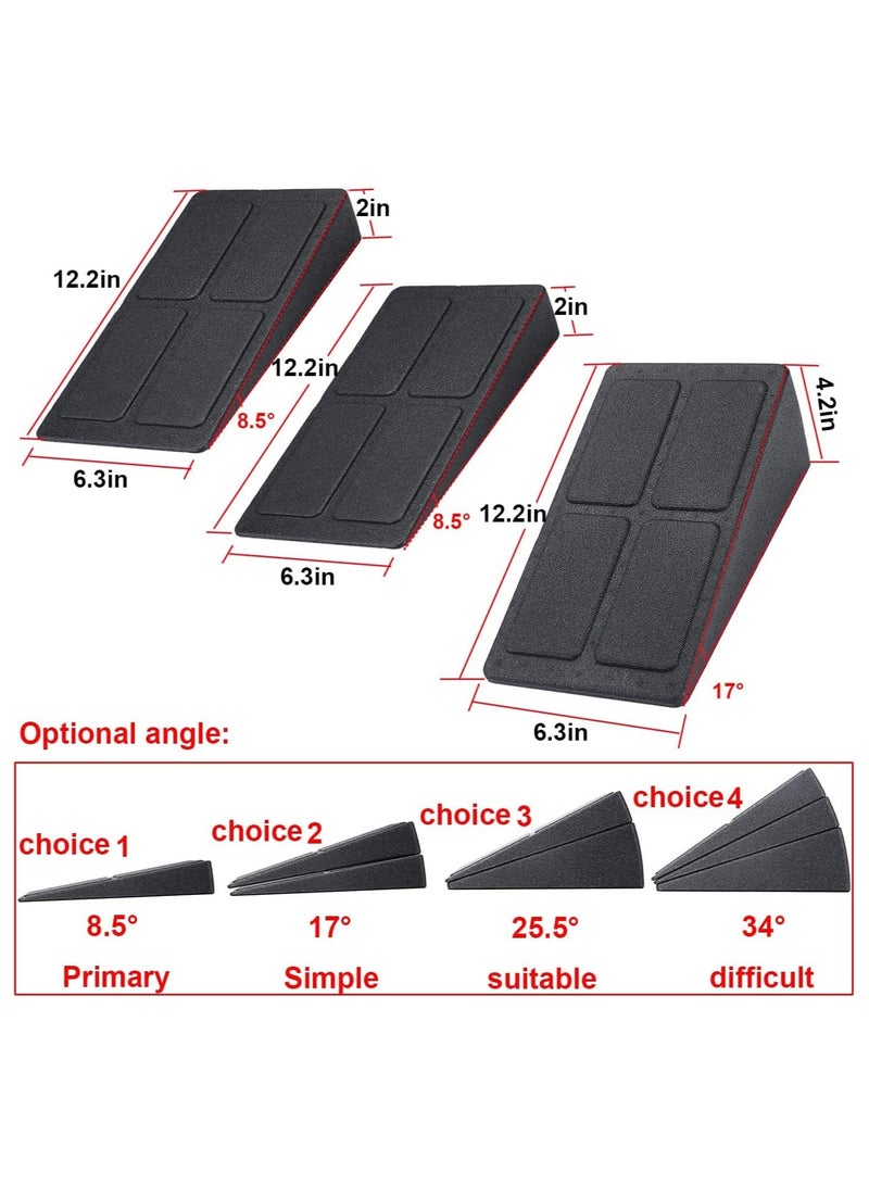 Squat Wedge Block Adjustable Non-Slip Squat Ramp Slant Board Calf Stretcher, Heavy Duty 3pcs Foam Foot Ankle Knee Stretcher Leg Extender, Incline Board Platform for Heel Elevated Squat and Calf Raise - Image 5
