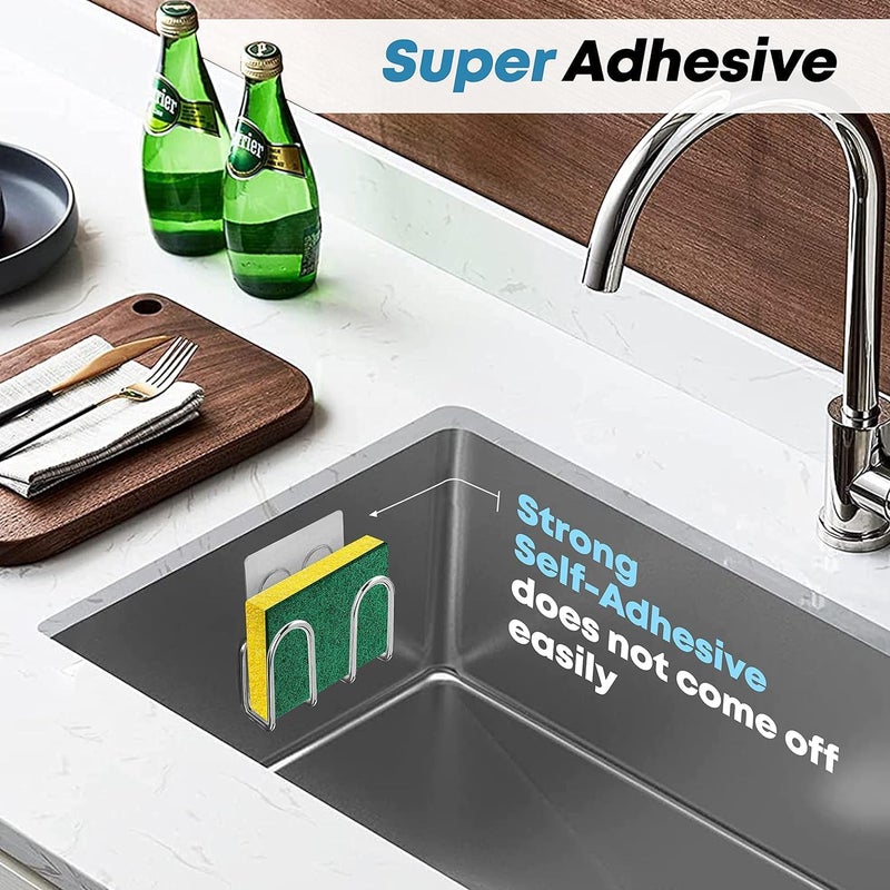 Stavae Stavae Stainless Steel Multifunctional Over Kitchen Sink Clamp Faucet Sponge Scrubber Holder Storage Hanging Shelf Draining Bathroom Tap Shampoo Soap Organizer Rack (1) - Image 4