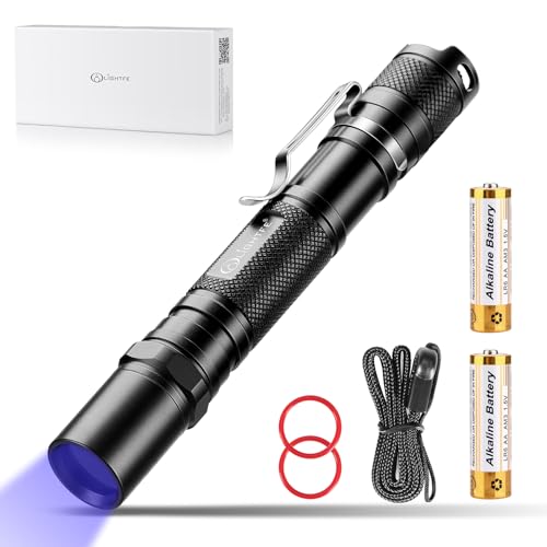 LIGHTFE Blacklight 395nm UV Flashlight UV301A-Plus with SSC UV LED, Pure Beam for UV Glue Curing Light, Rock and Mineral Fluorescent Glowing, Pet Urine Detector Light, AC Leak Detector - Image 1