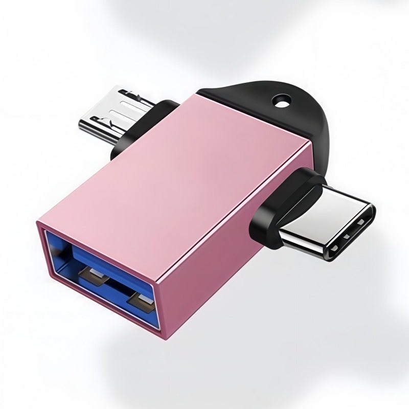 محول OTG من Type-C إلى Micro USB مع USB 3.0 وقارئ بطاقات الذاكرة - Image 2