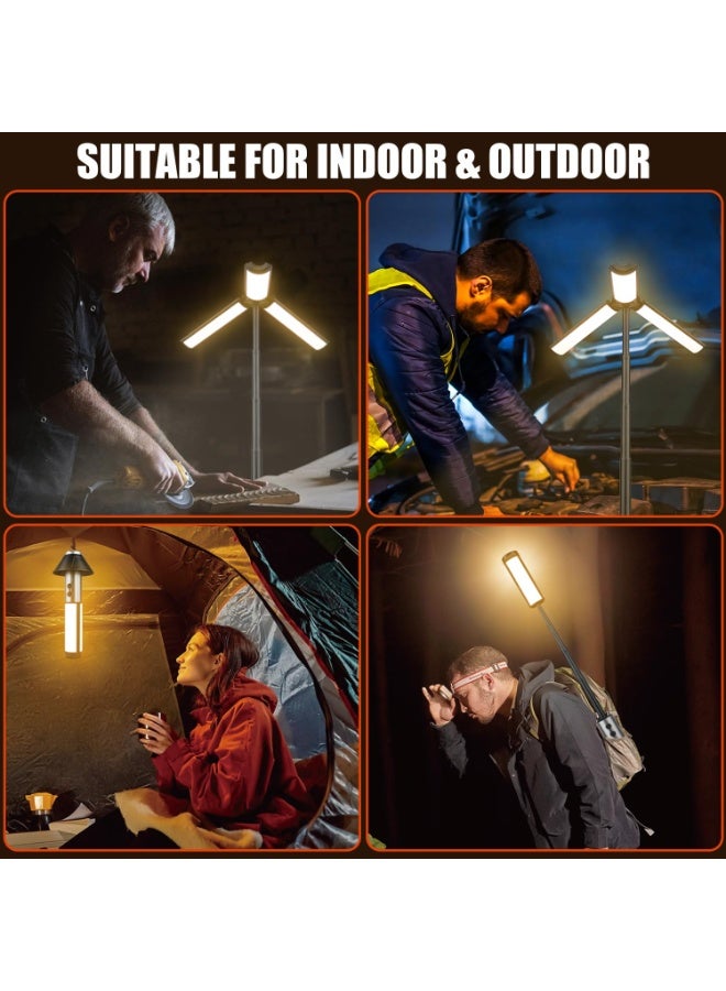 LED Camping Light, Foldable Camping Light, Flashlight, 3000ma Rechargeable Flashlight, Portable Outdoor Light with Telescopic Bracket, Multi-purpose Waterproof Outdoor Light for Camping, Hiking, Fishing and Emergency Use. - Image 2