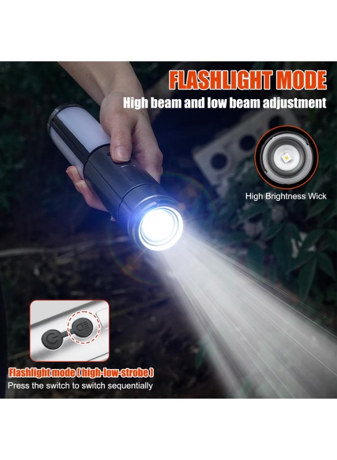 LED Camping Light, Foldable Camping Light, Flashlight, 3000ma Rechargeable Flashlight, Portable Outdoor Light with Telescopic Bracket, Multi-purpose Waterproof Outdoor Light for Camping, Hiking, Fishing and Emergency Use. - Image 5