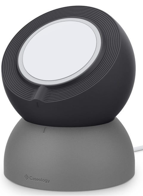 Caseology Nano Pop Stand for MagSafe Charger – Compatible with iPhone 15/14/13/12 Series, Soft-Touch Silicone Desk Dock, Pop-Art Design, Ideal Viewing Angle – Black Sesame