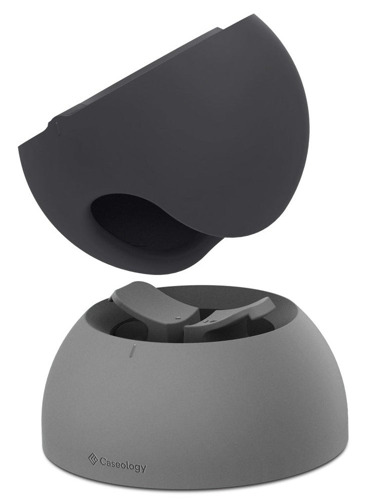 Caseology - Caseology Nano Pop Stand for MagSafe Charger – Compatible with iPhone 15/14/13/12 Series, Soft-Touch Silicone Desk Dock, Pop-Art Design, Ideal Viewing Angle – Black Sesame - Image 1