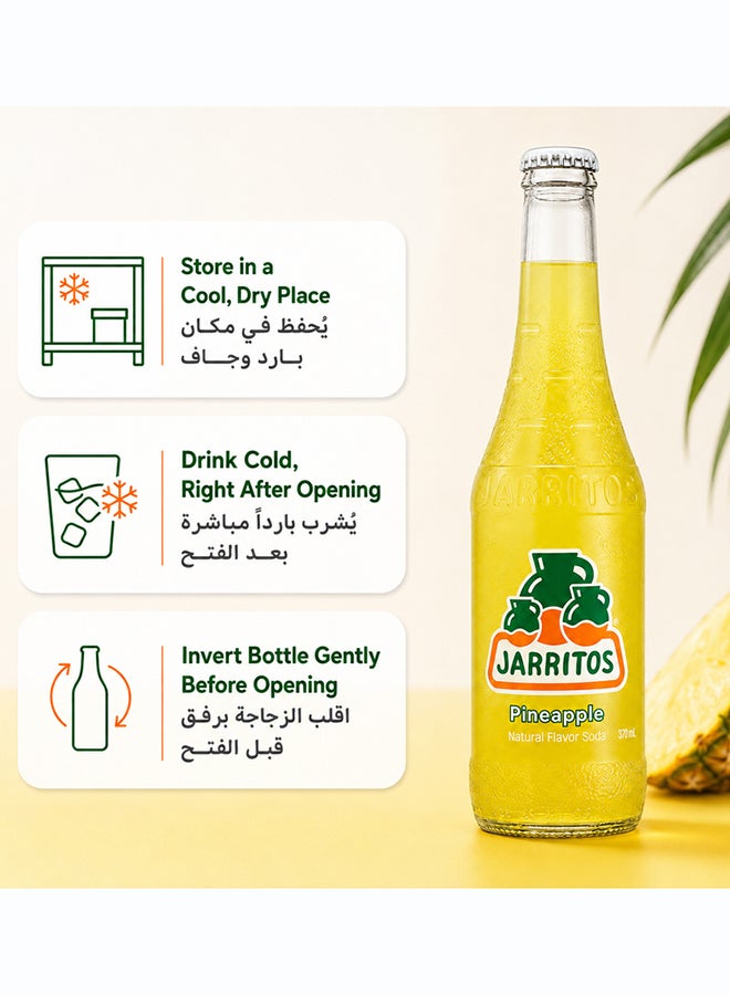 Jarritos Pineapple Flavour Mexican Carbonated Soft Drink Soda in Glass Bottles, Fruity Fizzy Refreshing Beverage, 370 ml Each, Made in Mexico Since 1950, Case Pack of 24 - Image 4