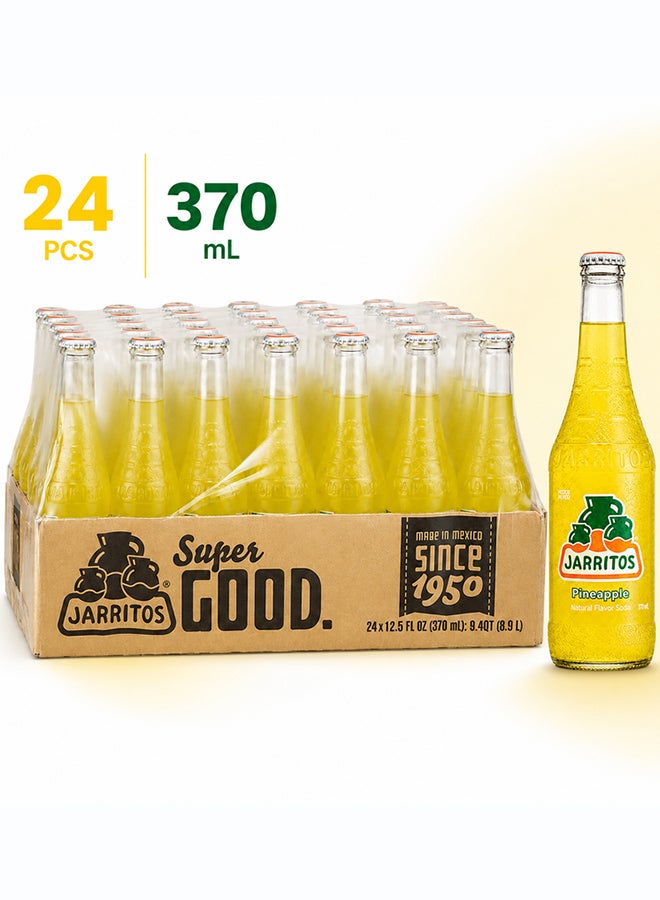 Jarritos Pineapple Flavour Mexican Carbonated Soft Drink Soda in Glass Bottles, Fruity Fizzy Refreshing Beverage, 370 ml Each, Made in Mexico Since 1950, Case Pack of 24 - Image 2