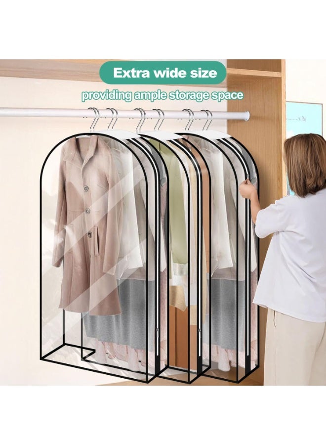 KEETDY 10" Guessted Garment Bags for Hanging Clothes, All Clear 60" Long Dress Bag for Closet Storage for Gowns, Coats, Suits Cover（3 Packs） - Image 5