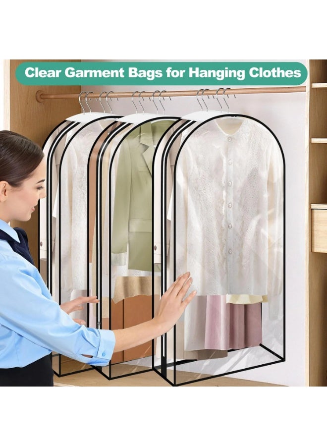 KEETDY 10" Guessted Garment Bags for Hanging Clothes, All Clear 60" Long Dress Bag for Closet Storage for Gowns, Coats, Suits Cover（3 Packs） - Image 2