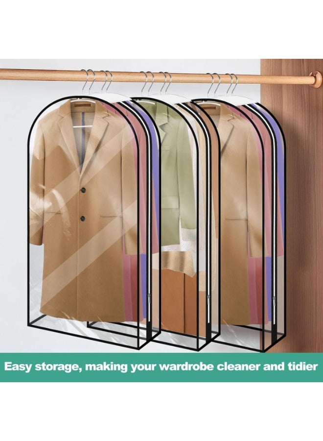 KEETDY 10" Guessted Garment Bags for Hanging Clothes, All Clear 60" Long Dress Bag for Closet Storage for Gowns, Coats, Suits Cover（3 Packs） - Image 4