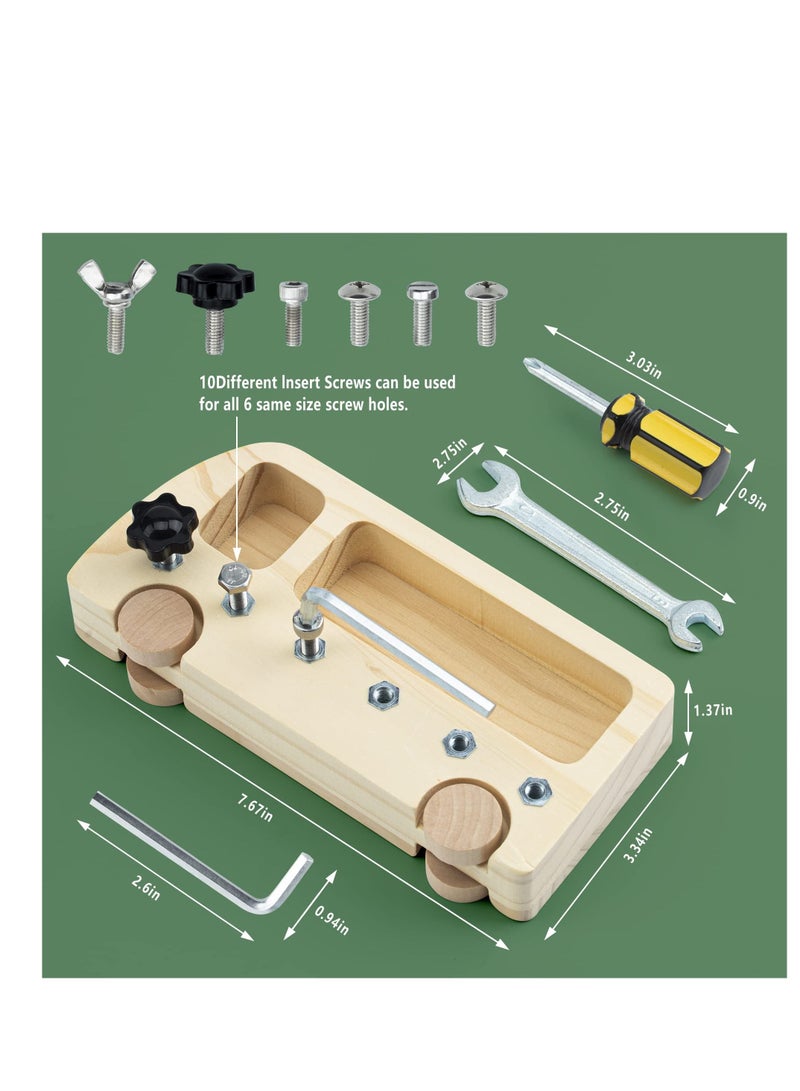 Excefore Wooden Screwdriver Board  Montessori Toys, Learning Sensory Bin Toys Preschool Toys, Suitable for Toddler Preschool Toddler Busy Board Educational Toys - Image 4