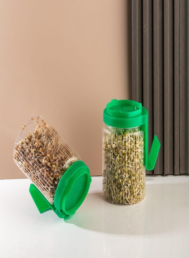 KRUDA Sprouts Maker Plastic Jar – 720ml Durable & Reusable Sprouter for All Seeds and Beans, BPA-Free with 300-Hole Mesh Lid for Airflow, Odor-Free, Easy Drainage, and Hygienic Plastic Design – Green - Image 3