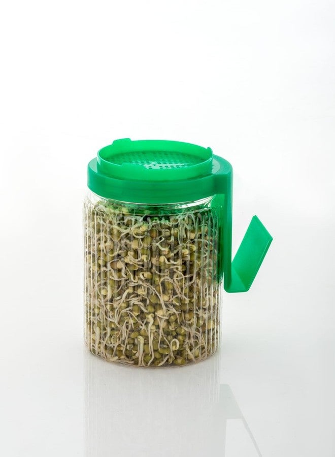 KRUDA Sprouts Maker Plastic Jar – 720ml Durable & Reusable Sprouter for All Seeds and Beans, BPA-Free with 300-Hole Mesh Lid for Airflow, Odor-Free, Easy Drainage, and Hygienic Plastic Design – Green - Image 2