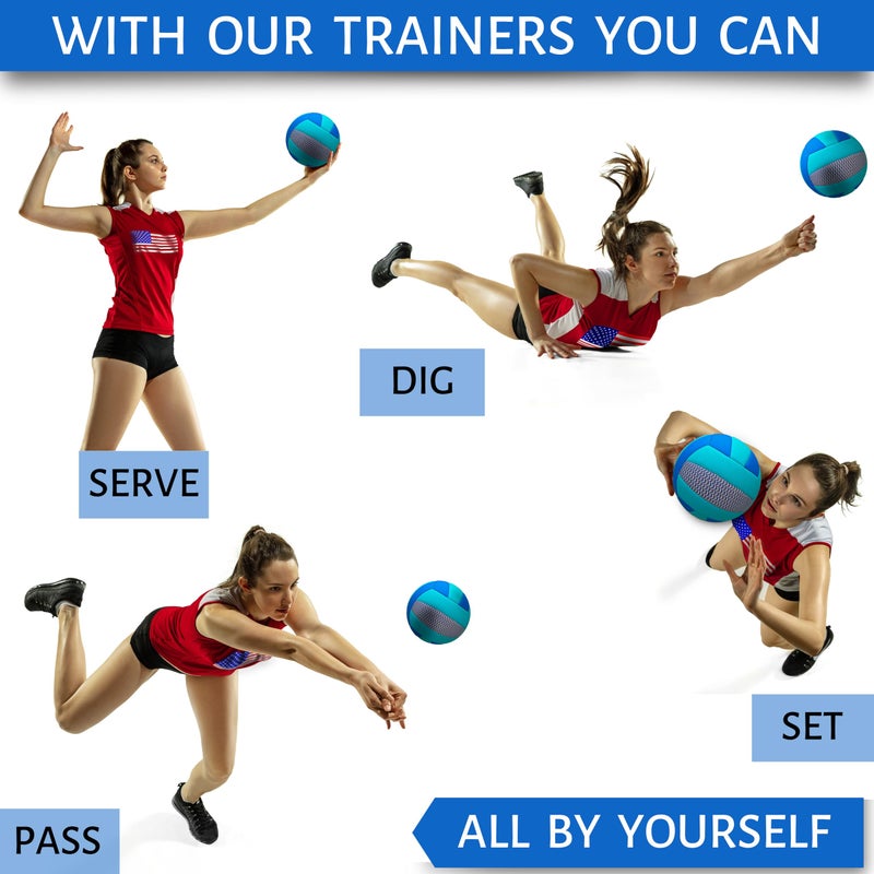 OVANTO Volleyball Training Equipment Aid – Solo Adjustable Volleyball Equipment in 4 Styles to Serve, Spike, Set and Pass Like a Pro - Gift for Beginners & Experts - Image 5