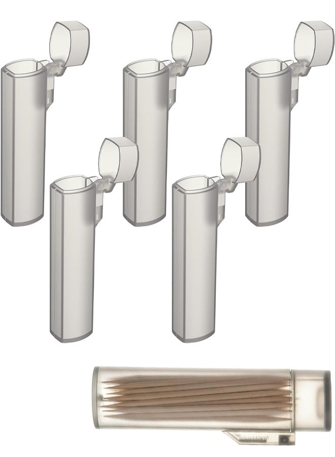 5Pcs Portable Mini Plastic  Toothpick Holder, Pocket Travel Toothpick Case Dispenser Container for Outdoor Camping Picnic - Image 1