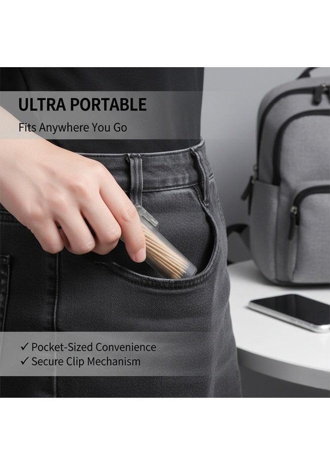 5Pcs Portable Mini Plastic  Toothpick Holder, Pocket Travel Toothpick Case Dispenser Container for Outdoor Camping Picnic - Image 4