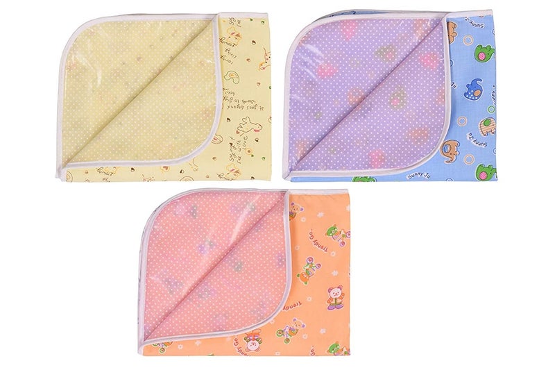 Babloo Flat Bed Baby Nappy Changing Mat Oil Massaging Sheets Bed Protector Dry Sheet (0-6 Months) Pack of 3 - Image 1