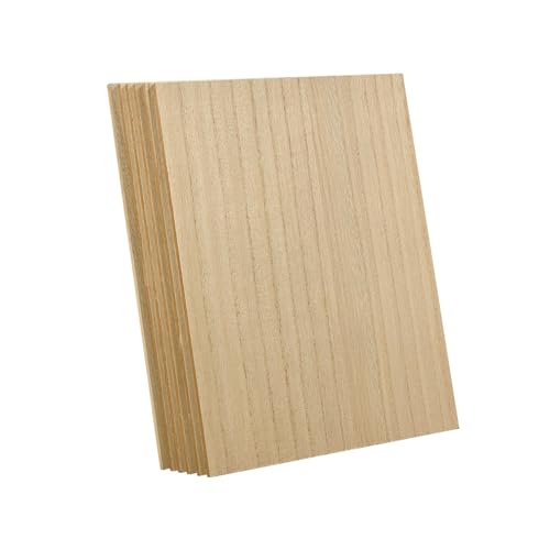 Cregugua 6 Pack MDF Wood Boards 9"x12"-1/4th inch Thick Wooden Planks, Double Sided Veneered MDF Sheet for Homemade DIY Crafts - Image 1
