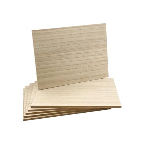 Cregugua 6 Pack MDF Wood Boards 9"x12"-1/4th inch Thick Wooden Planks, Double Sided Veneered MDF Sheet for Homemade DIY Crafts - Image 2
