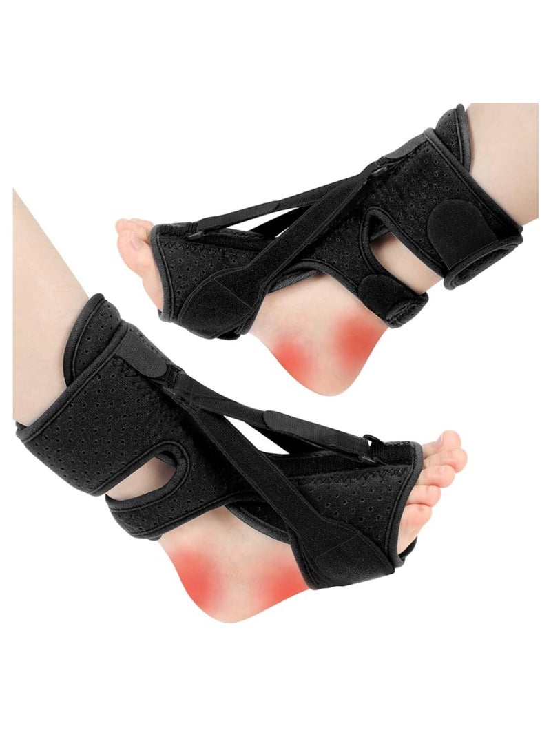 XUN 1 Pack Plantar Fasciitis Night Splint Upgrade 3 Adjustable Straps Plantar Fasciitis Relief Night Splint for Women & Men Relief Brace for Plantar Fasciitis Relief Achilles Tendonitis and Foot Drop - Image 1