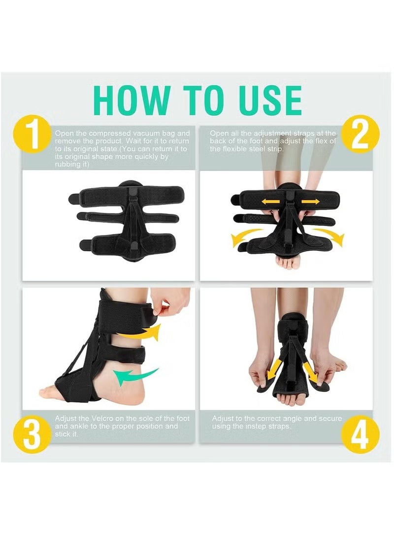 XUN 1 Pack Plantar Fasciitis Night Splint Upgrade 3 Adjustable Straps Plantar Fasciitis Relief Night Splint for Women & Men Relief Brace for Plantar Fasciitis Relief Achilles Tendonitis and Foot Drop - Image 5