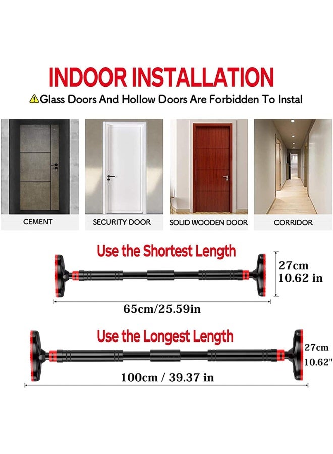 VUCATIN Kids Swing Chair Hanging Bar Swing Rope and Pullup Bar Kids Indoor Doorway Fitness Set (Red) - Image 3