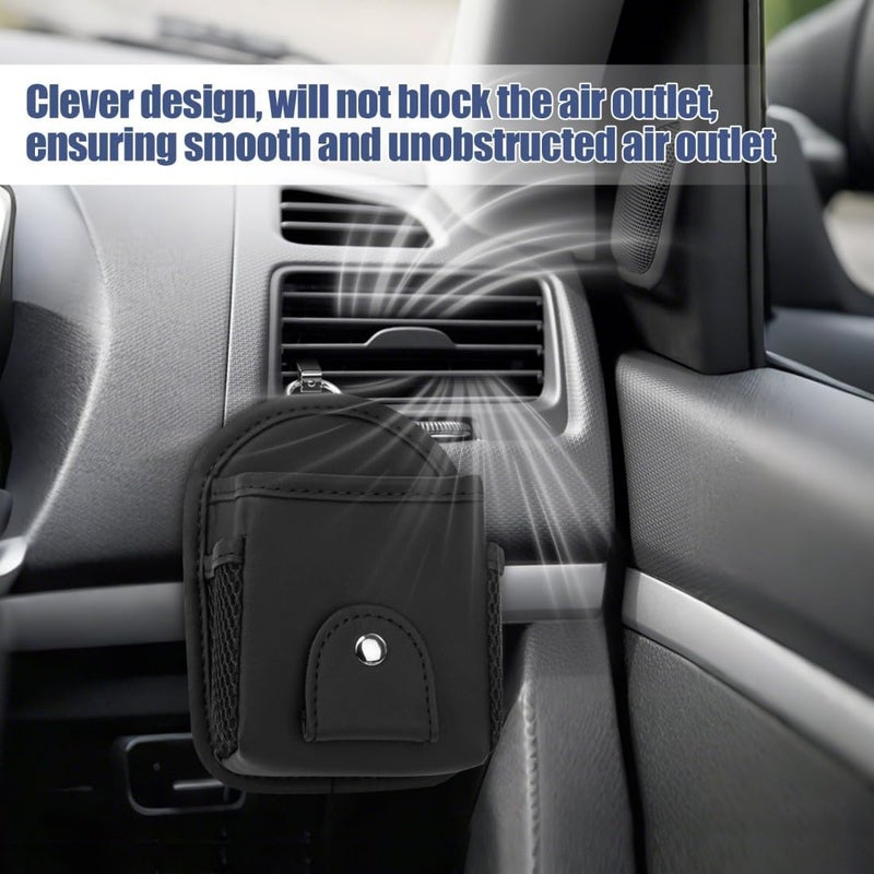 Excefore Car Air Vent Storage Bag Organizer, Universal Sunglass Holder Car Mount for Mobile Phone Sunglasses Keys, Car Air Vent Phone Holder Coin Key Card Case Organizer - Image 3