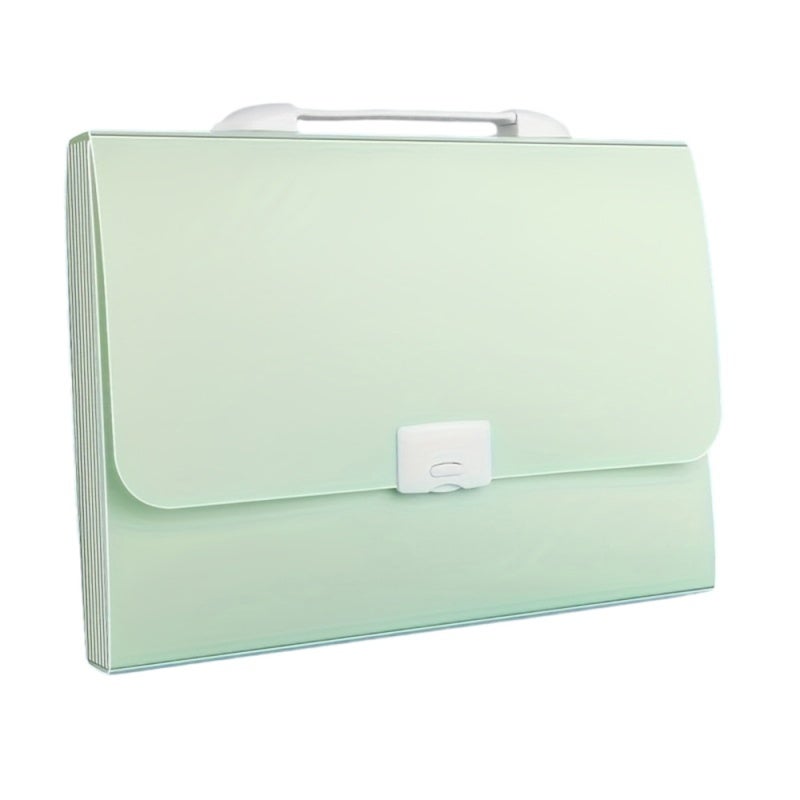 13-Pocket Expanding File Folder Organizer 13x10.2 Inches Portable Plastic Expanding Folder With Button Secure Closure - Durable Waterproof Paper Organizer For Home Office - Image 1