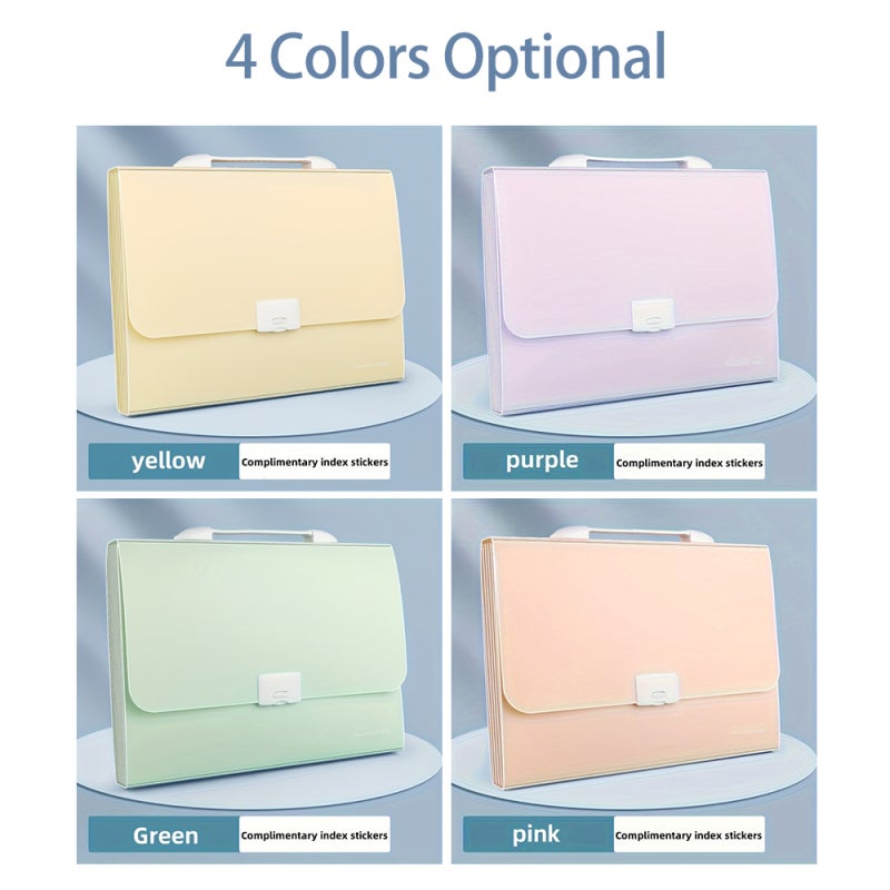 13-Pocket Expanding File Folder Organizer 13x10.2 Inches Portable Plastic Expanding Folder With Button Secure Closure - Durable Waterproof Paper Organizer For Home Office - Image 3