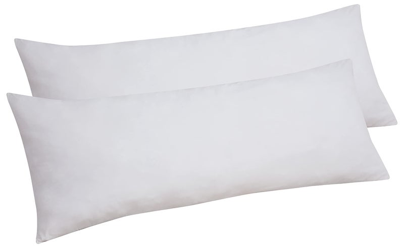 ROYALE LINENS Body Pillow Cover  Double Brushed 1800 Microfiber  20x54 with Hidden Zipper Closure  Wrinkle  Fade Resistant  Super Soft Body Pillowcase 2 Pack White Pack of 2