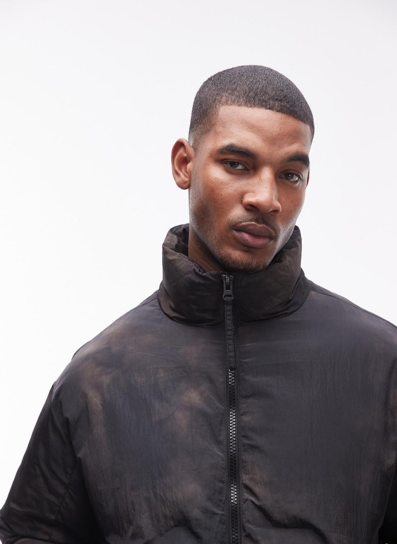 TOPMAN Camo Wash Puffer Jacket  - Image 3