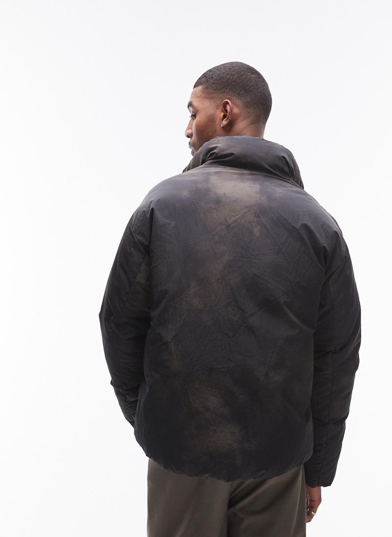 TOPMAN Camo Wash Puffer Jacket  - Image 2