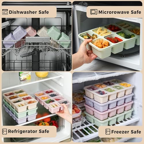 Snuvid 2 Pack Snackle Box Container with Lids, Dishwasher Safe 8 Compartment Divided Snack Serving Tray Platterbox, Protable No-Scatter Snacklebox Snack Container for Adult, Kids, Family, Travel, Party, Work - Image 4