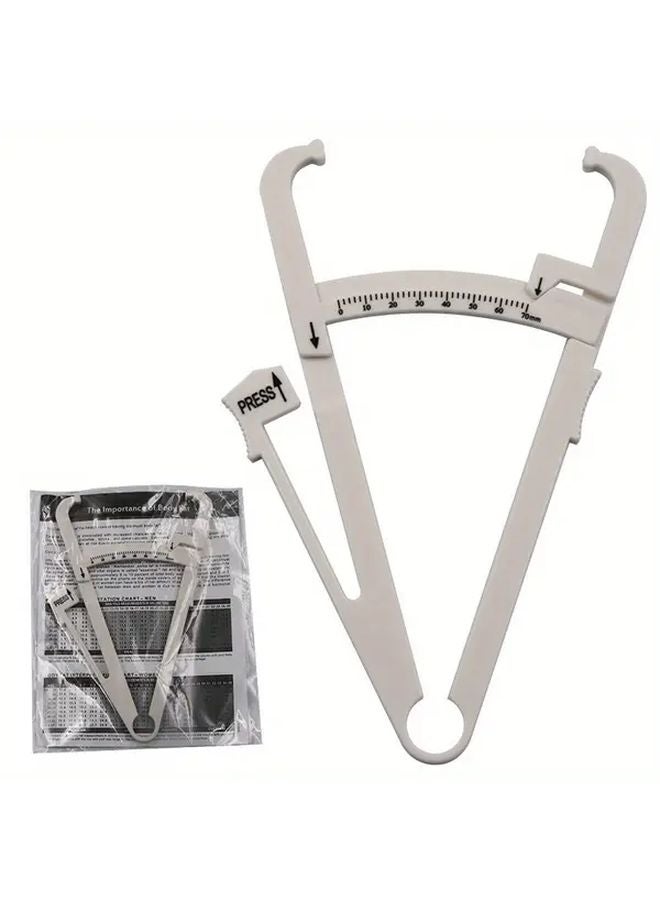 3pcs White Body Fat Caliper Set Skin Fold Thickness Measurement Tool - Image 1
