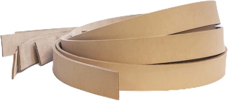 Realeather Realeather Tooling Belt Strips Veg Tan Blank Leather Strap 15 Inches 6 Pack Brown  - Image 1