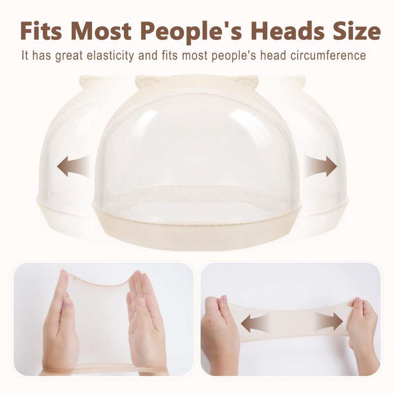 TaShow 30 Pcs Wig Caps for Women Lace Front, Ultra Thin Stocking Cap for Women, Breathable Wig Cap for Long Thick Hair, Wig Caps with Elastic Band Transparent - Image 4