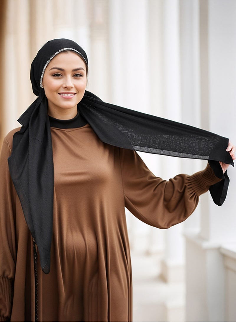 Women Hijab Hot Diamon Turban Headwear Pre-sewn Curved Hood Head Scarf Fashion Headwraps Beanie Cap  - Image 3