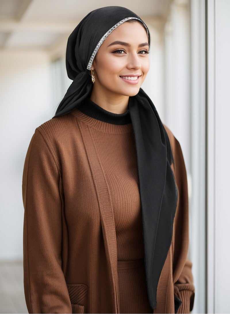 Women Hijab Hot Diamon Turban Headwear Pre-sewn Curved Hood Head Scarf Fashion Headwraps Beanie Cap  - Image 4