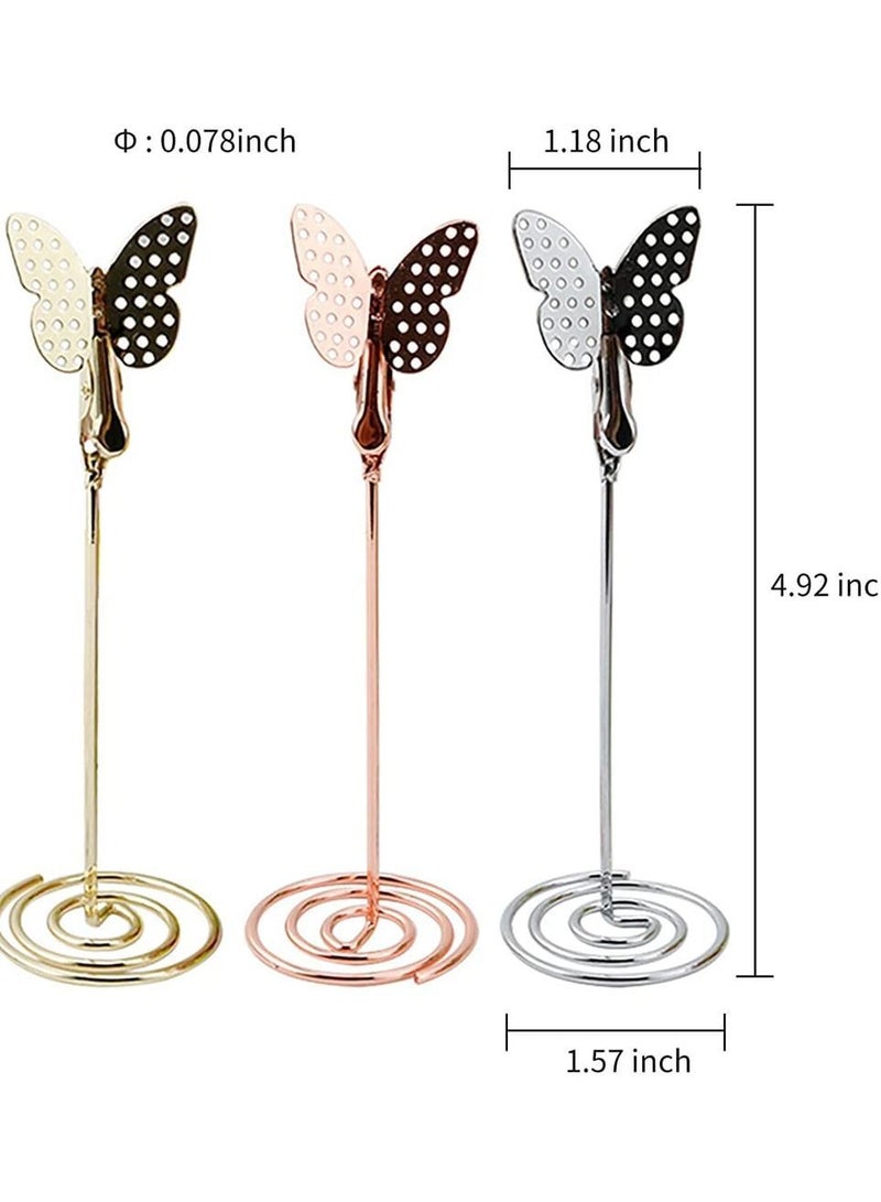 Y&D 3-Pack Table Number Holder with Butterfly Alligator Clip, Business Card Memo Sticky Photo for Wedding Display  - Image 2
