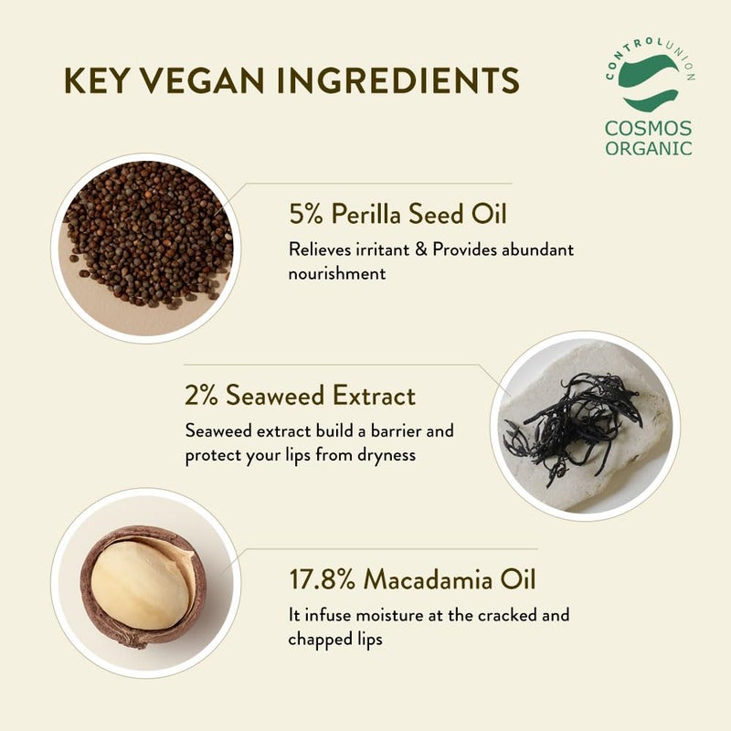 sioris 100% natural organic lip butter,More than lip balm,Hizikia extract gently exfoliates lips,Perilla Seed Oil and Macadmia oil nourish chapped lips - Image 5