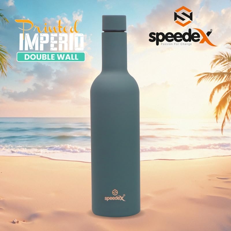 Speedex Thermos Bottle - 500 ML Vacuum Insulated Stainless Steel for Kids, Men, Women - Thermosteel Bottle Ideal for School, Office, Travel Flask for Hot & Cold Beverages - Green Colour - Image 3