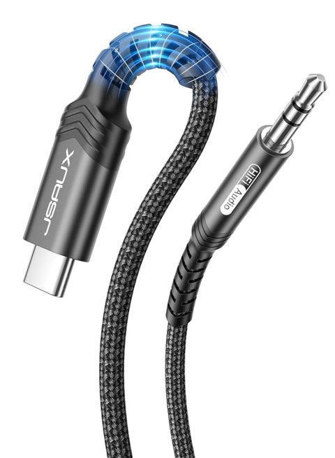 JSAUX USB C to 3.5mm Audio Aux Jack Cable[3.3ft], USB Type C to 3.5mm Headphone Stereo Cord Car Compatible with iPhone 15 Pro Max/15 Pro/15 Plus, iPad Pro, Samsung Galaxy S23 S22 Ultra, Pixel-Black