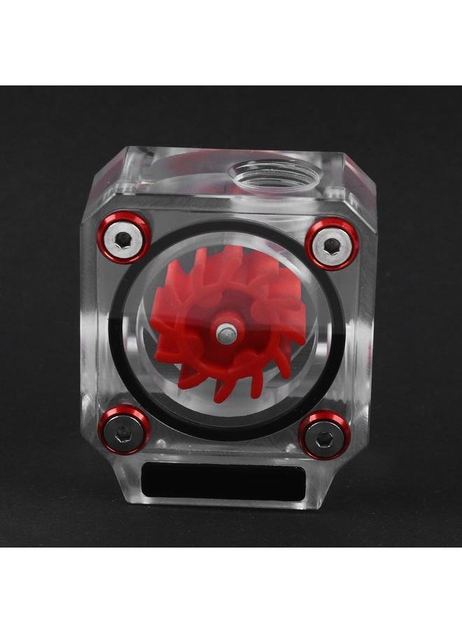Thoraya G1/4" Thread Water Cooling Flow Meter Indicator 3-Way for PC Water Cooling System Acrylic Red  - Image 5
