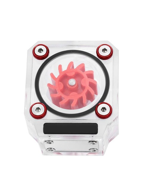 G1/4" Thread Water Cooling Flow Meter Indicator 3-Way for PC Water Cooling System Acrylic Red