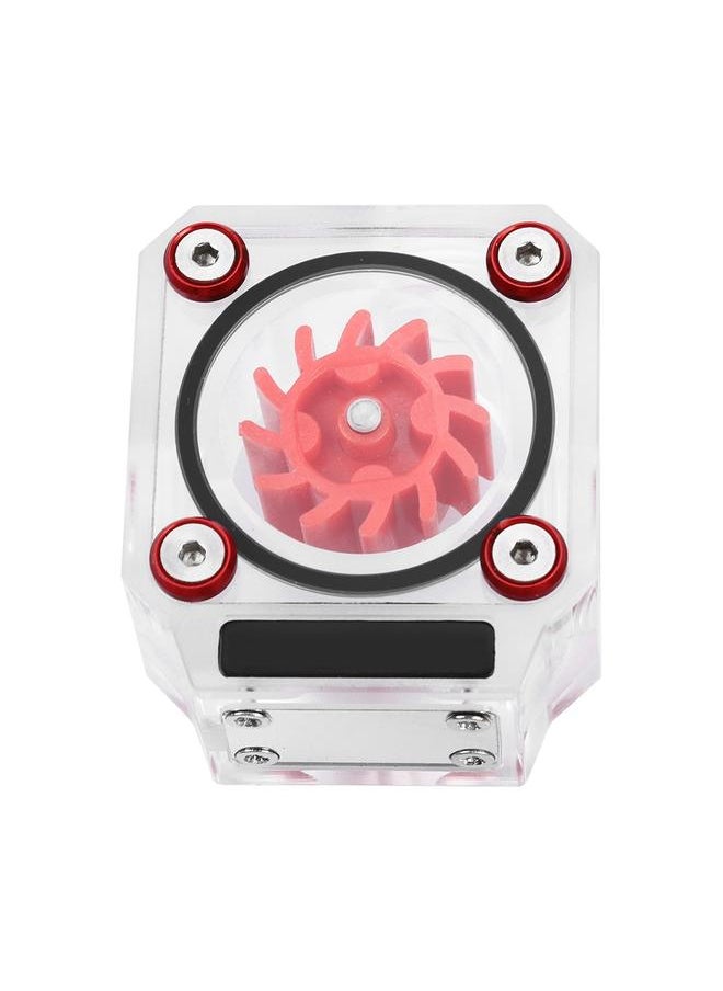 Thoraya G1/4" Thread Water Cooling Flow Meter Indicator 3-Way for PC Water Cooling System Acrylic Red  - Image 1