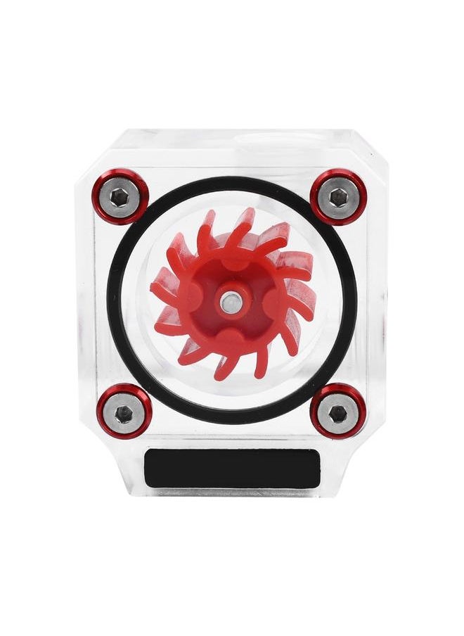 Thoraya G1/4" Thread Water Cooling Flow Meter Indicator 3-Way for PC Water Cooling System Acrylic Red  - Image 3