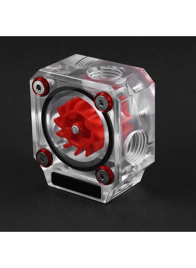 Thoraya G1/4" Thread Water Cooling Flow Meter Indicator 3-Way for PC Water Cooling System Acrylic Red  - Image 4