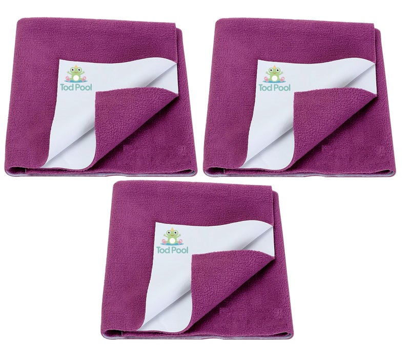 Tod PooL Breathable Bed Protector | Anti-Piling Fleece Extra Absorbent Washable | Waterproof Quick Dry Sheet | Bed Protector Sheet for Kids and Adults (3, Rani Pink, Large (140x100cm)) - Image 1