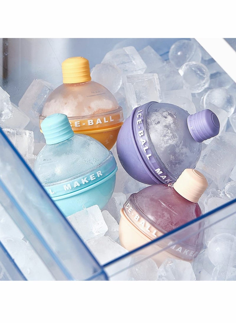Ice Ball Mold, Silicone Spherical Reusable Maker for Coffee Beverage Cold Drink Making DIY Home Kitchen (4 pcs)  - Image 2