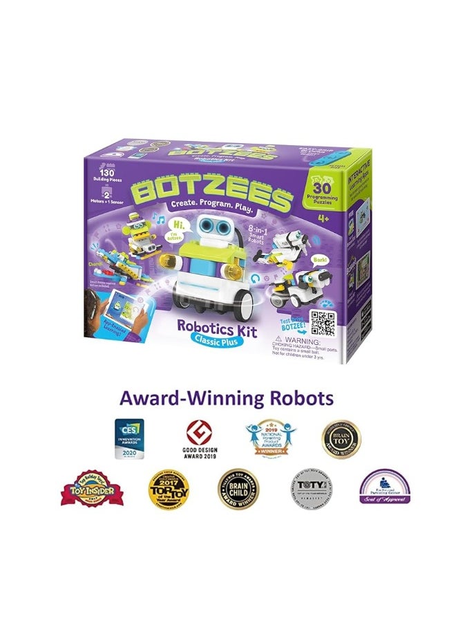 BOTZEES Classic Plus Coding Robots for Kids, Remote Control Robot, 8 in 1 AR STEM Toys for 4+ Years Old Kids (APP Based, iOS, Android and Kindle Fire Compatible)
